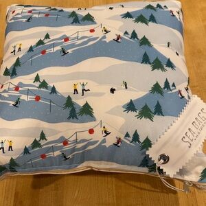 NWT SEA BAGS OF MAINE Winter Sports Pillow. Recycled sail cloth. Sporty fun!